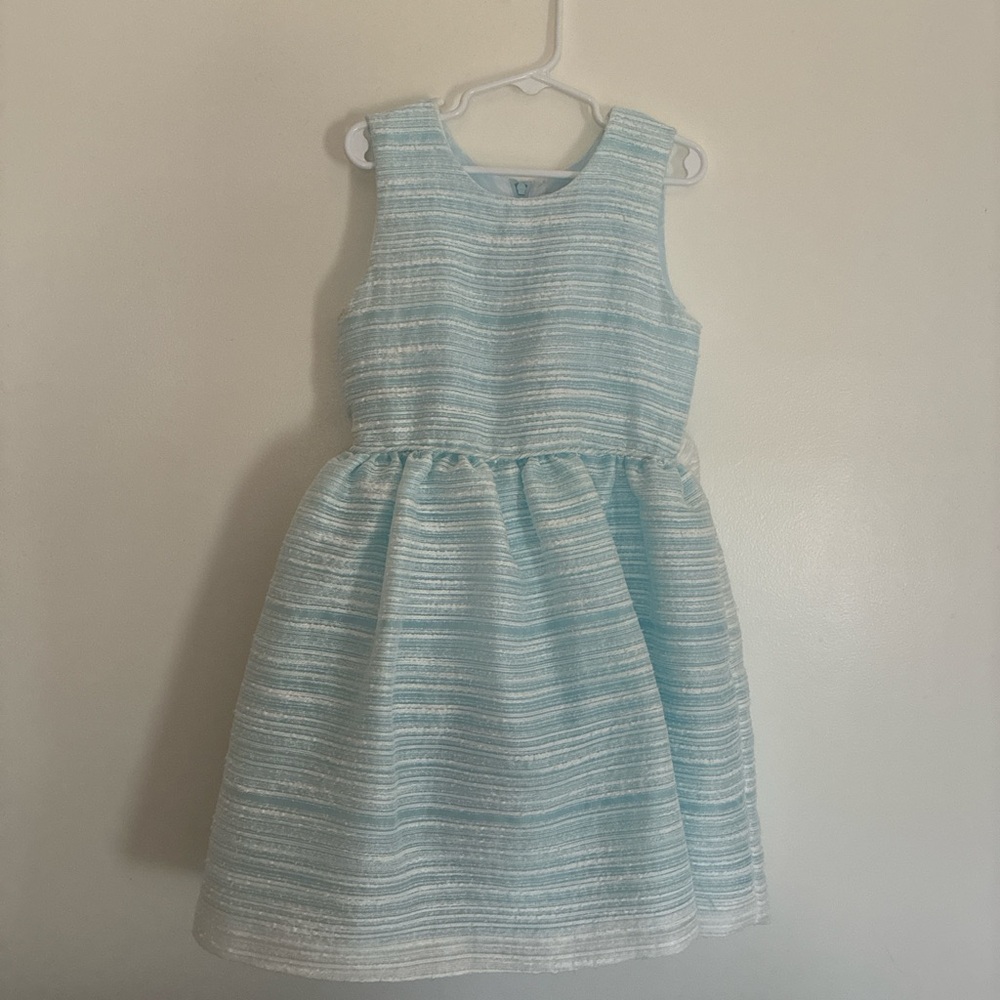 wonder nation Light Blue and White Striped Party Dress